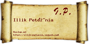 Illik Petúnia névjegykártya